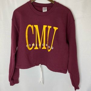 CMU College Cropped Tie Crewneck